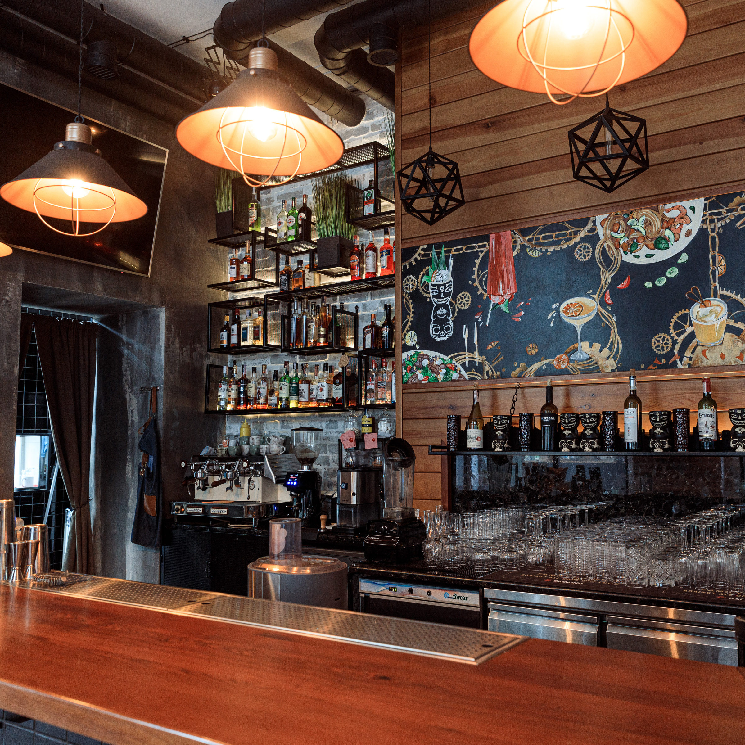 Back bar with bottles — Interior Photography, Brussels