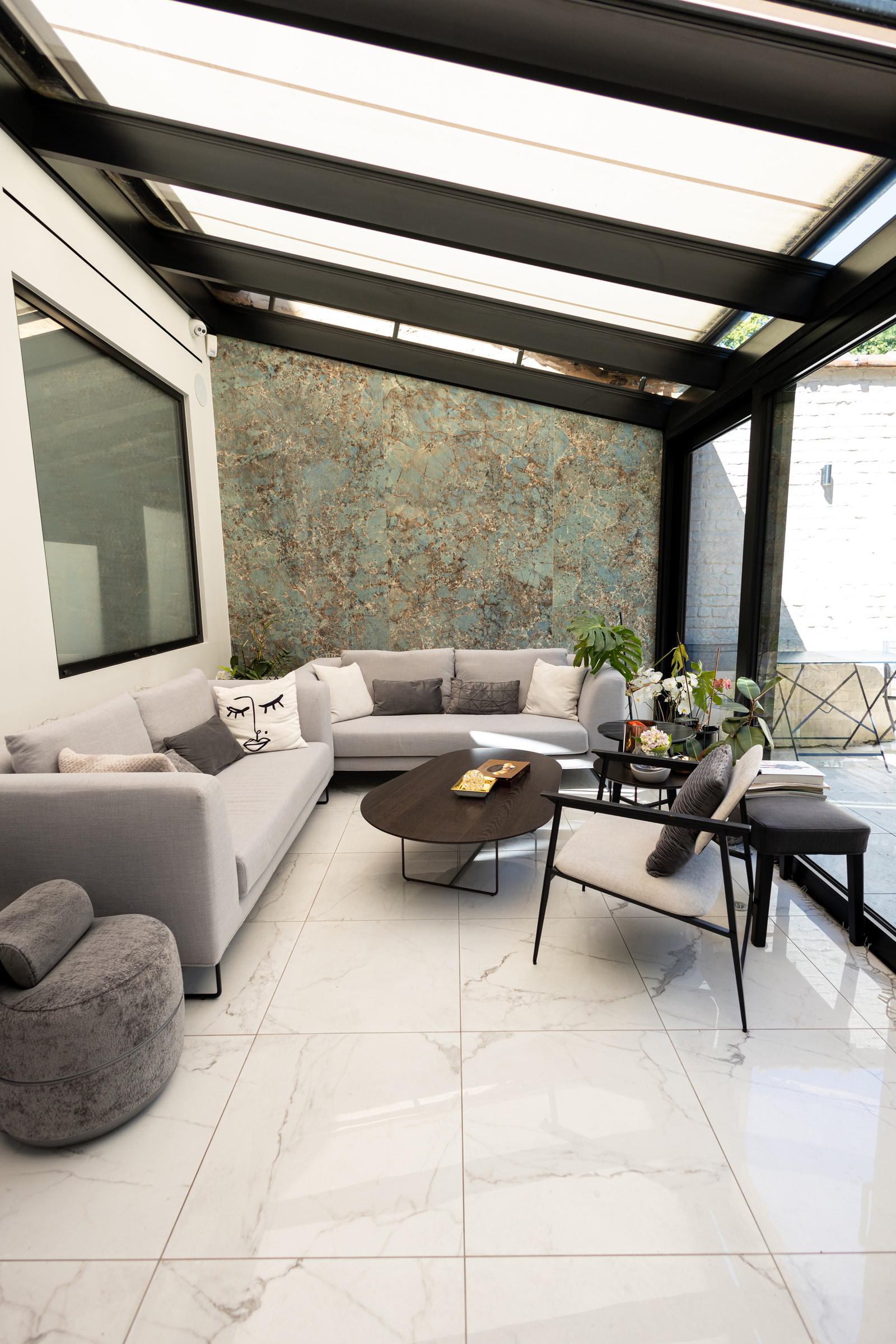 Lounge under a glass roof — Interior Photography, Brussels