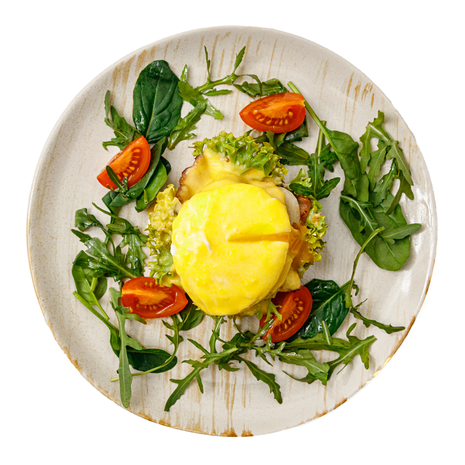 Eggs Benedict with salad — Food and Restaurant Photography, Brussels