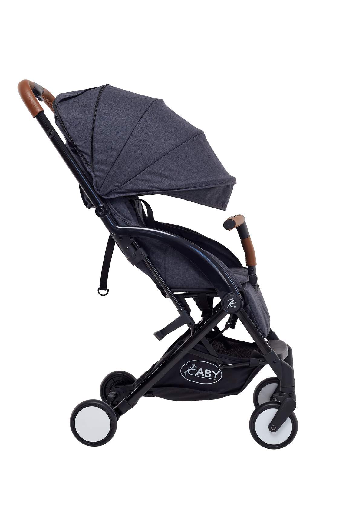 Compact stroller folded, side view — Amazon-Ready Product Photography, Brussels